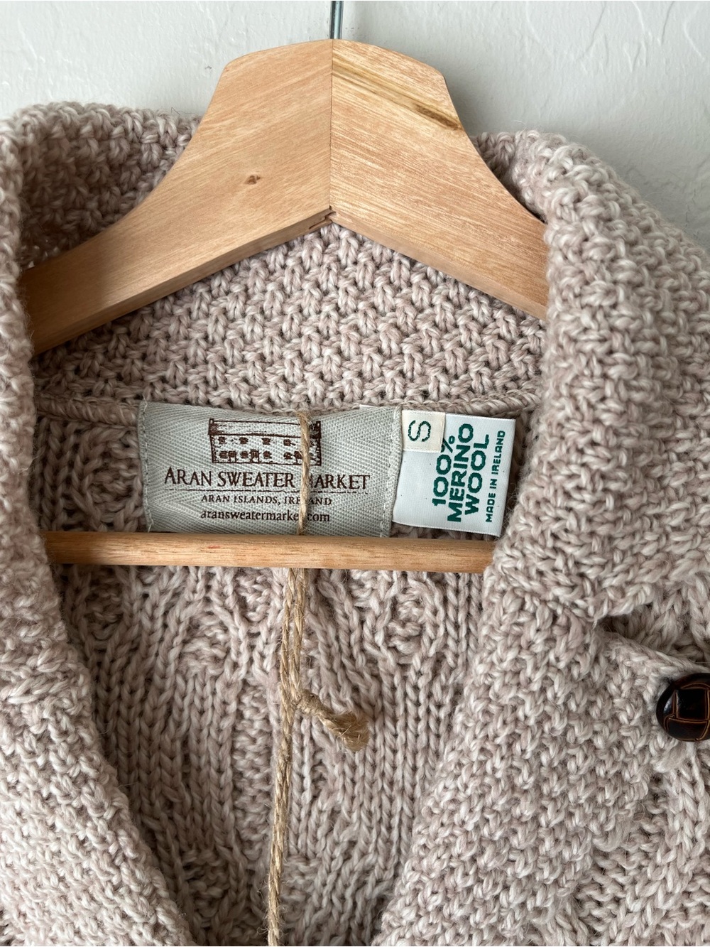 Aran Sweater Market Revere Button Collar Cable Knit Merino Wool Cardigan NEW NWT - Picture 6 of 6